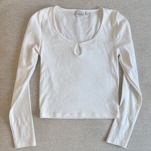 Aritzia Sunday Best White Long Sleeve Top